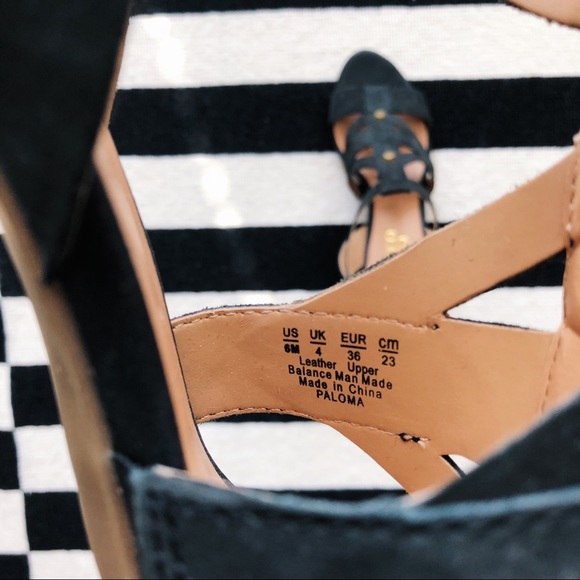 Franco Sarto Black Leather Sandals with Cork Heel✨ - Picture 2 of 5